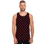 Pixel Heart Pattern Print Men's Tank Top