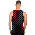 Pixel Heart Pattern Print Men's Tank Top