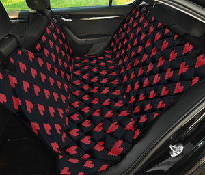 Pixel Heart Pattern Print Pet Car Back Seat Cover