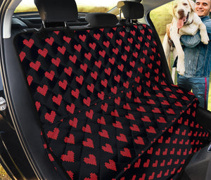 Pixel Heart Pattern Print Pet Car Back Seat Cover