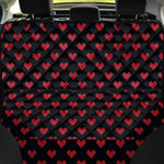 Pixel Heart Pattern Print Pet Car Back Seat Cover