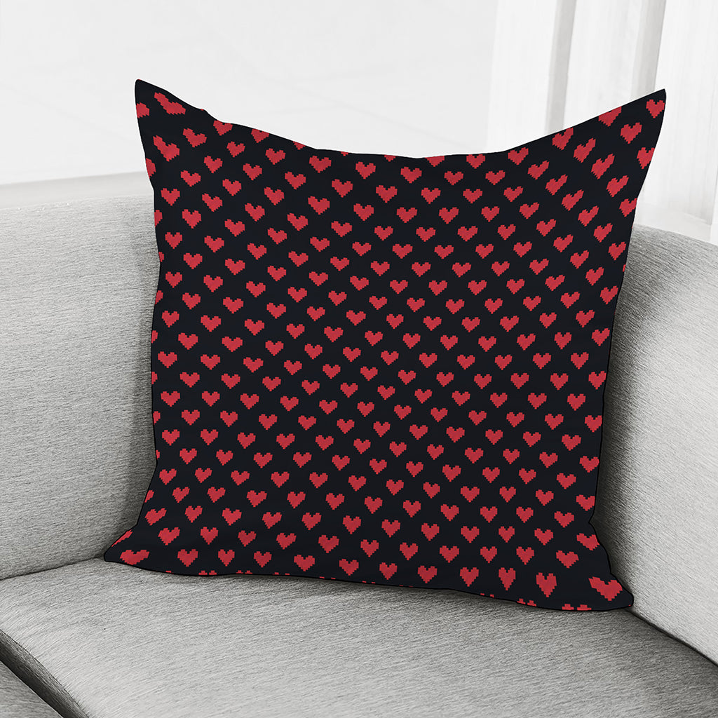 Pixel Heart Pattern Print Pillow Cover