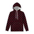 Pixel Heart Pattern Print Pullover Hoodie