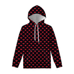 Pixel Heart Pattern Print Pullover Hoodie