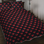 Pixel Heart Pattern Print Quilt Bed Set