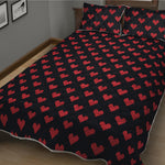 Pixel Heart Pattern Print Quilt Bed Set