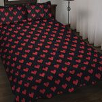 Pixel Heart Pattern Print Quilt Bed Set