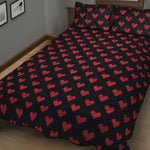 Pixel Heart Pattern Print Quilt Bed Set