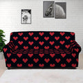 Pixel Heart Pattern Print Sofa Cover