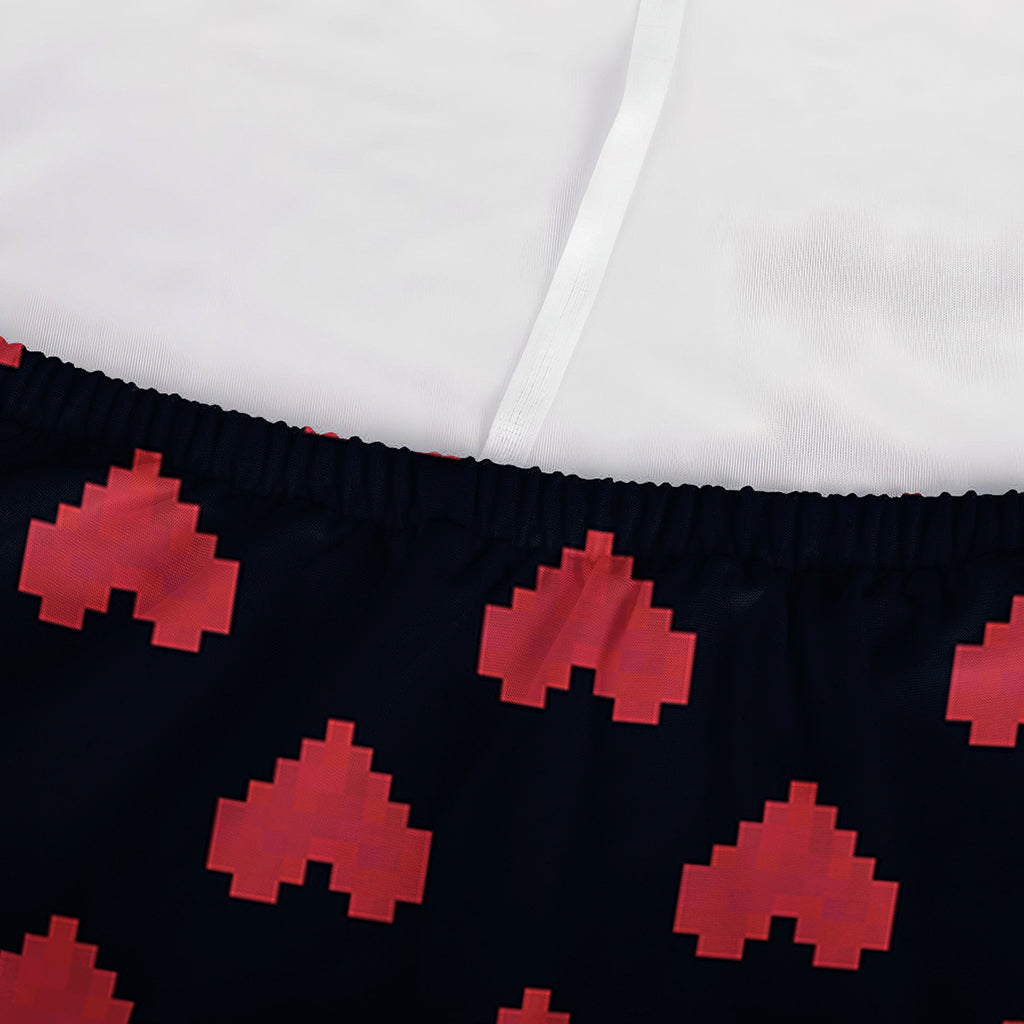 Pixel Heart Pattern Print Sofa Cover
