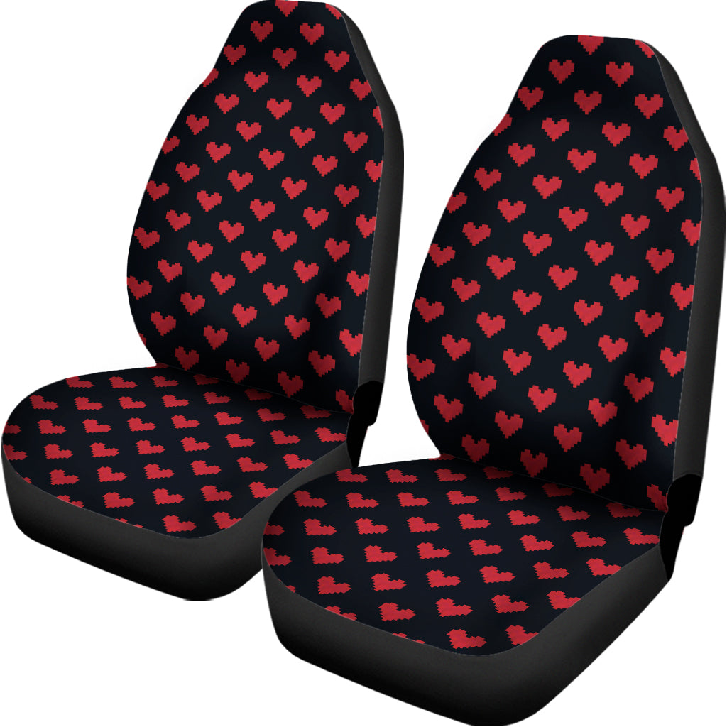 Pixel Heart Pattern Print Universal Fit Car Seat Covers