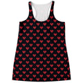 Pixel Heart Pattern Print Women's Racerback Tank Top