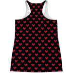 Pixel Heart Pattern Print Women's Racerback Tank Top