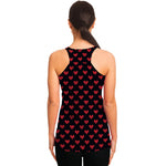 Pixel Heart Pattern Print Women's Racerback Tank Top