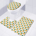 Pixel Pineapple Pattern Print 3 Piece Bath Mat Set