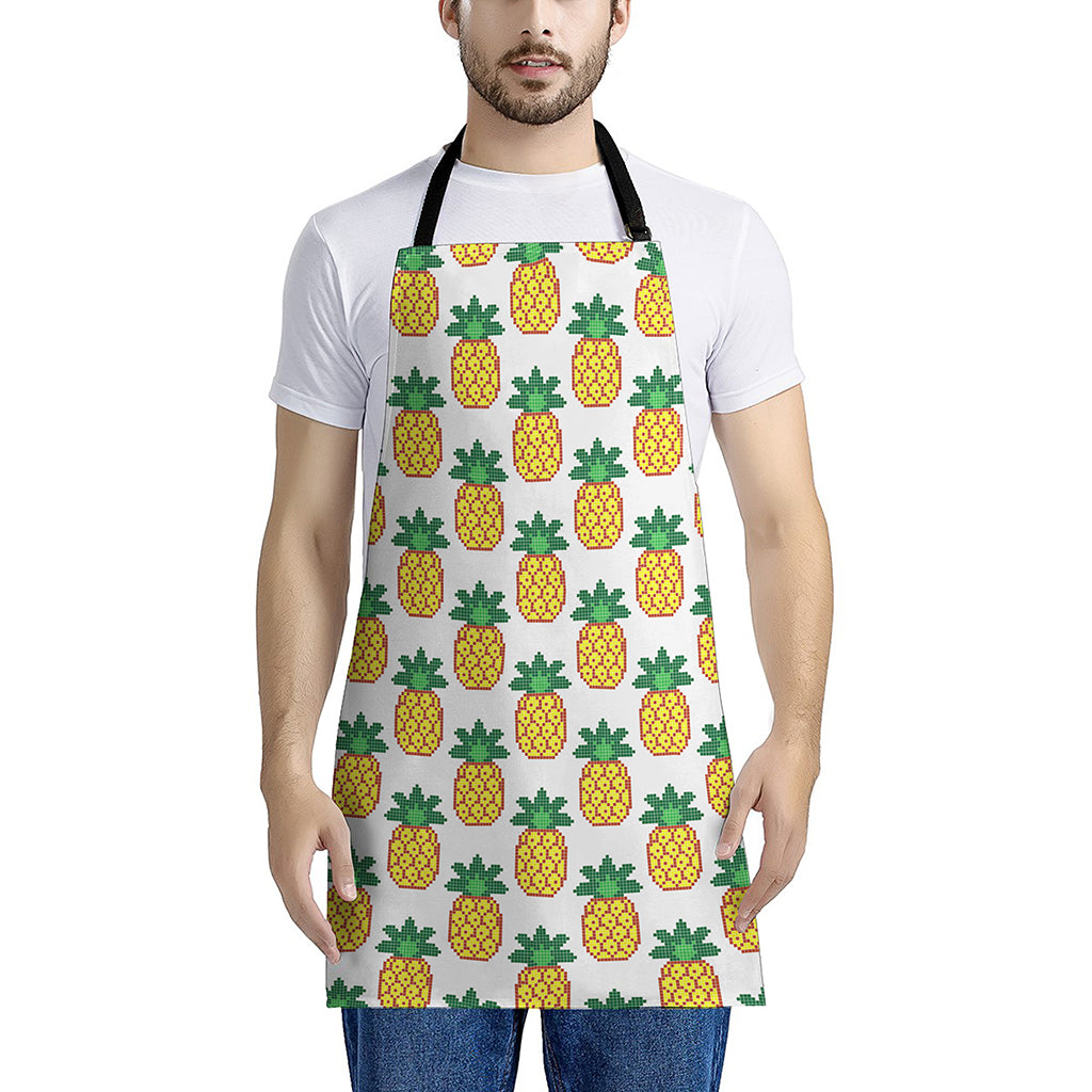 Pixel Pineapple Pattern Print Apron