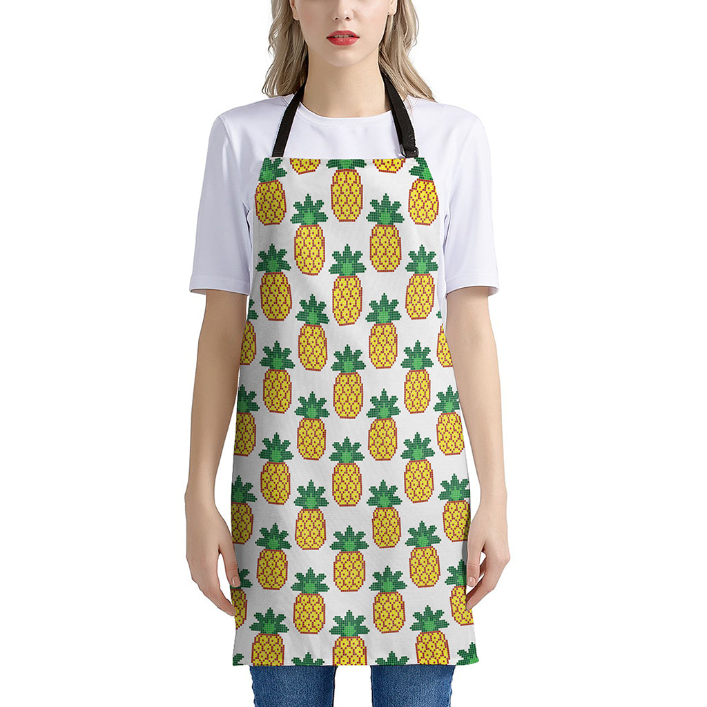 Pixel Pineapple Pattern Print Apron