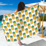 Pixel Pineapple Pattern Print Beach Sarong Wrap