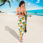 Pixel Pineapple Pattern Print Beach Sarong Wrap