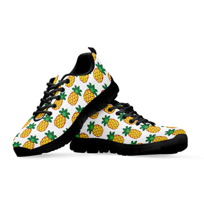 Pixel Pineapple Pattern Print Black Sneakers