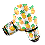 Pixel Pineapple Pattern Print Boxing Gloves