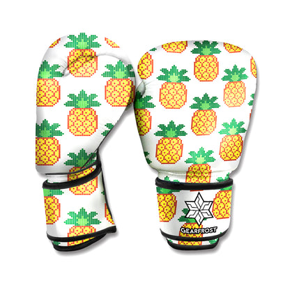 Pixel Pineapple Pattern Print Boxing Gloves