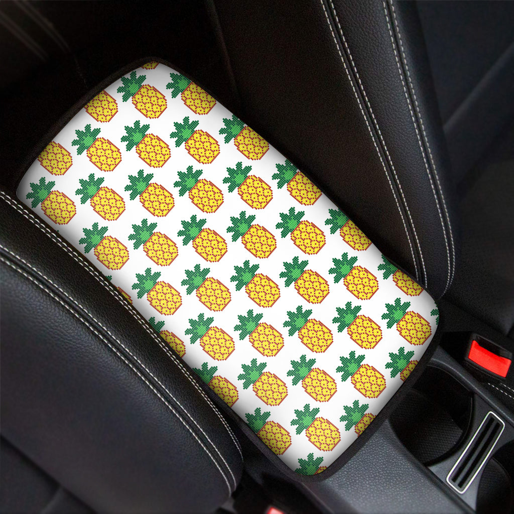 Pixel Pineapple Pattern Print Car Center Console Cover