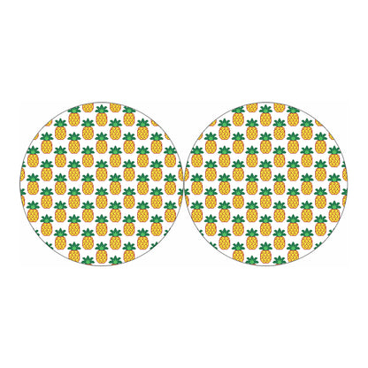 Pixel Pineapple Pattern Print Car Coasters