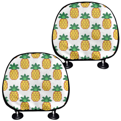 Pixel Pineapple Pattern Print Car Headrest Covers