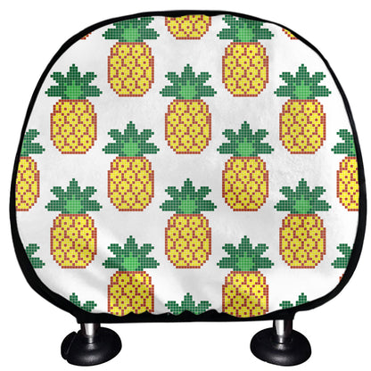 Pixel Pineapple Pattern Print Car Headrest Covers