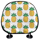 Pixel Pineapple Pattern Print Car Headrest Covers