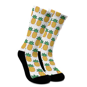 Pixel Pineapple Pattern Print Crew Socks