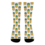 Pixel Pineapple Pattern Print Crew Socks