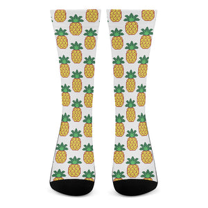 Pixel Pineapple Pattern Print Crew Socks