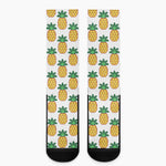 Pixel Pineapple Pattern Print Crew Socks