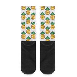 Pixel Pineapple Pattern Print Crew Socks