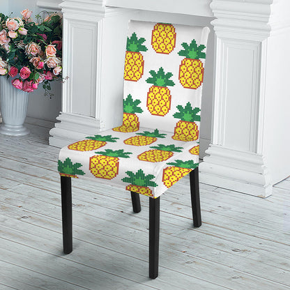 Pixel Pineapple Pattern Print Dining Chair Slipcover