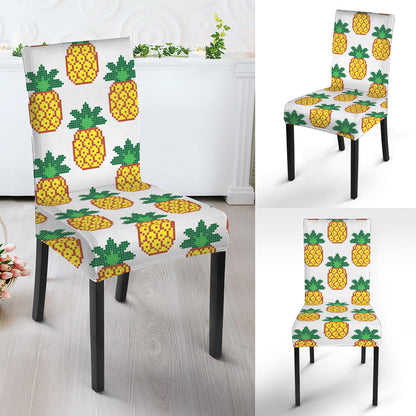 Pixel Pineapple Pattern Print Dining Chair Slipcover