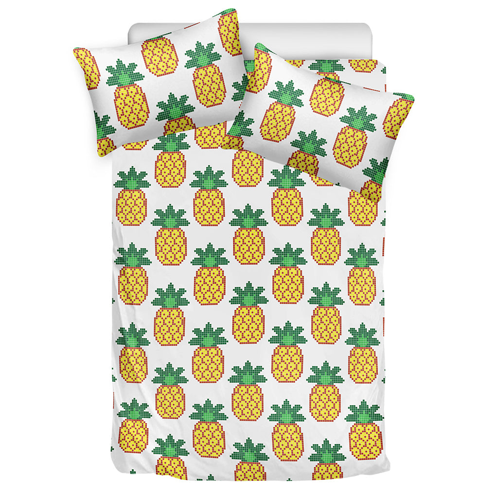 Pixel Pineapple Pattern Print Duvet Cover Bedding Set