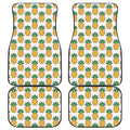 Pixel Pineapple Pattern Print Front and Back Car Floor Mats