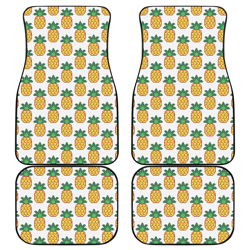 Pixel Pineapple Pattern Print Front and Back Car Floor Mats
