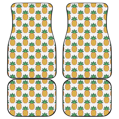 Pixel Pineapple Pattern Print Front and Back Car Floor Mats