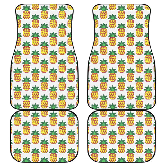 Pixel Pineapple Pattern Print Front and Back Car Floor Mats