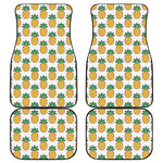 Pixel Pineapple Pattern Print Front and Back Car Floor Mats