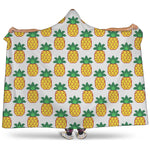 Pixel Pineapple Pattern Print Hooded Blanket