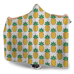 Pixel Pineapple Pattern Print Hooded Blanket