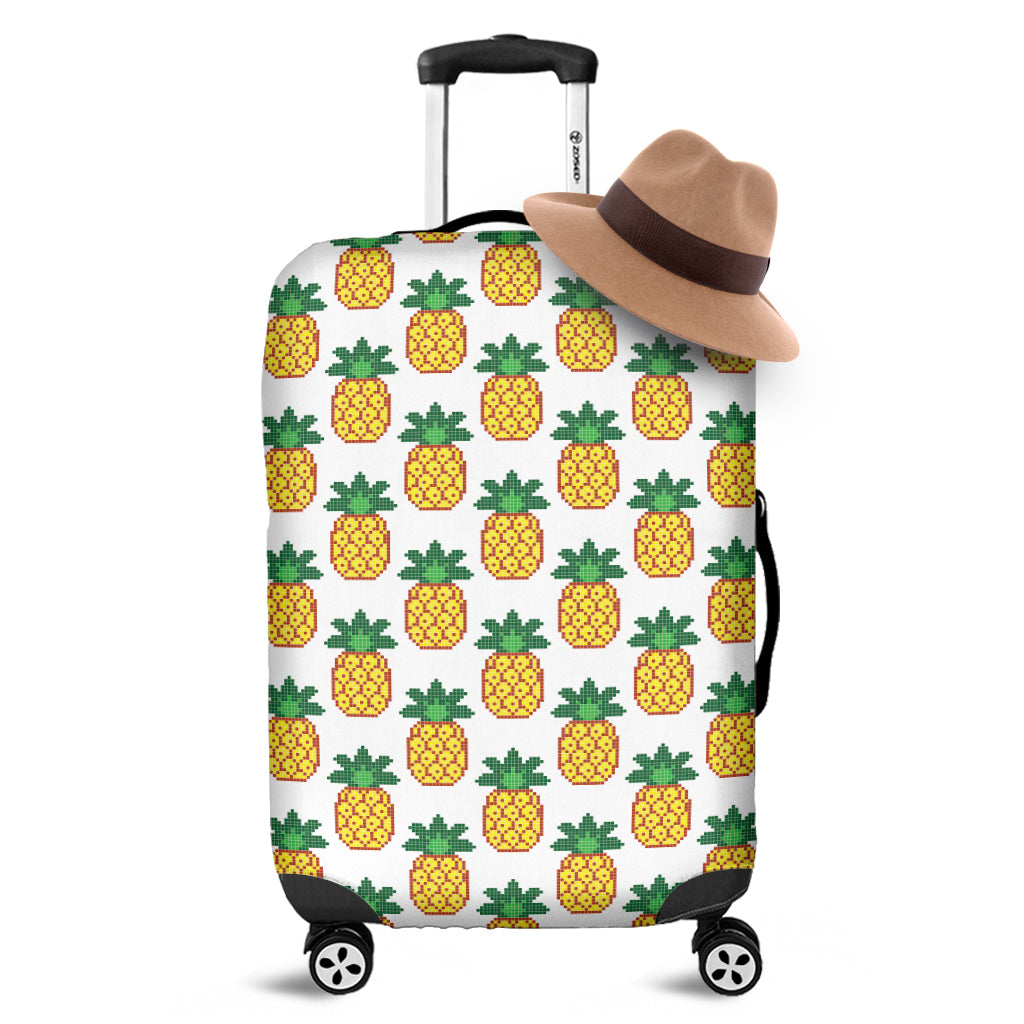 Pixel Pineapple Pattern Print Luggage Cover