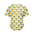 Pixel Pineapple Pattern Print Men's Baseball Jersey