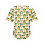 Pixel Pineapple Pattern Print Men's Baseball Jersey
