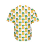 Pixel Pineapple Pattern Print Men's Baseball Jersey